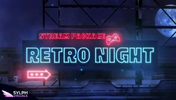 Retro Night stream overlay artwork by SylphVisuals
